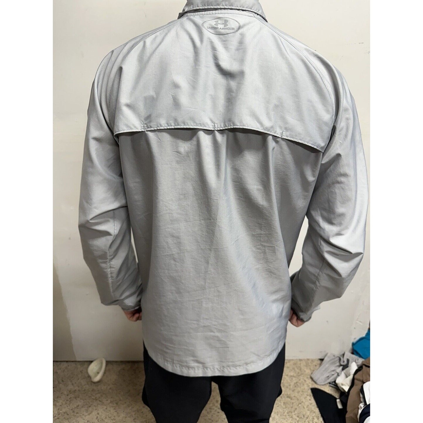 Men’s Gray Full Zip Run Fitted Medium Under Armour Sand Creek Track & Field