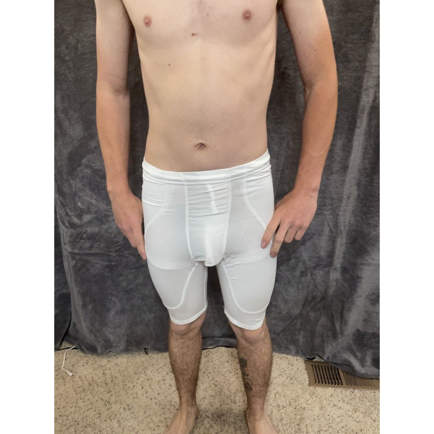 men's alleson athletic medium white football compression shorts