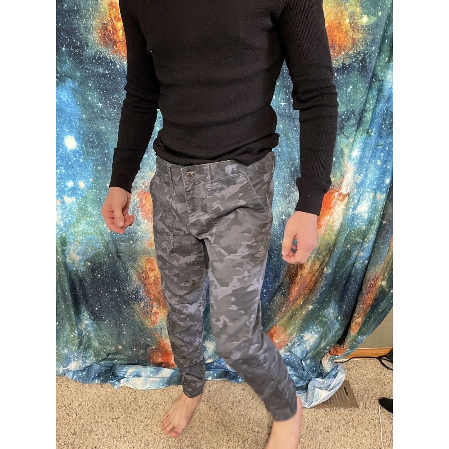 Men’s Joe Fresh gray camo floral classic slim jeans 31 x ~32