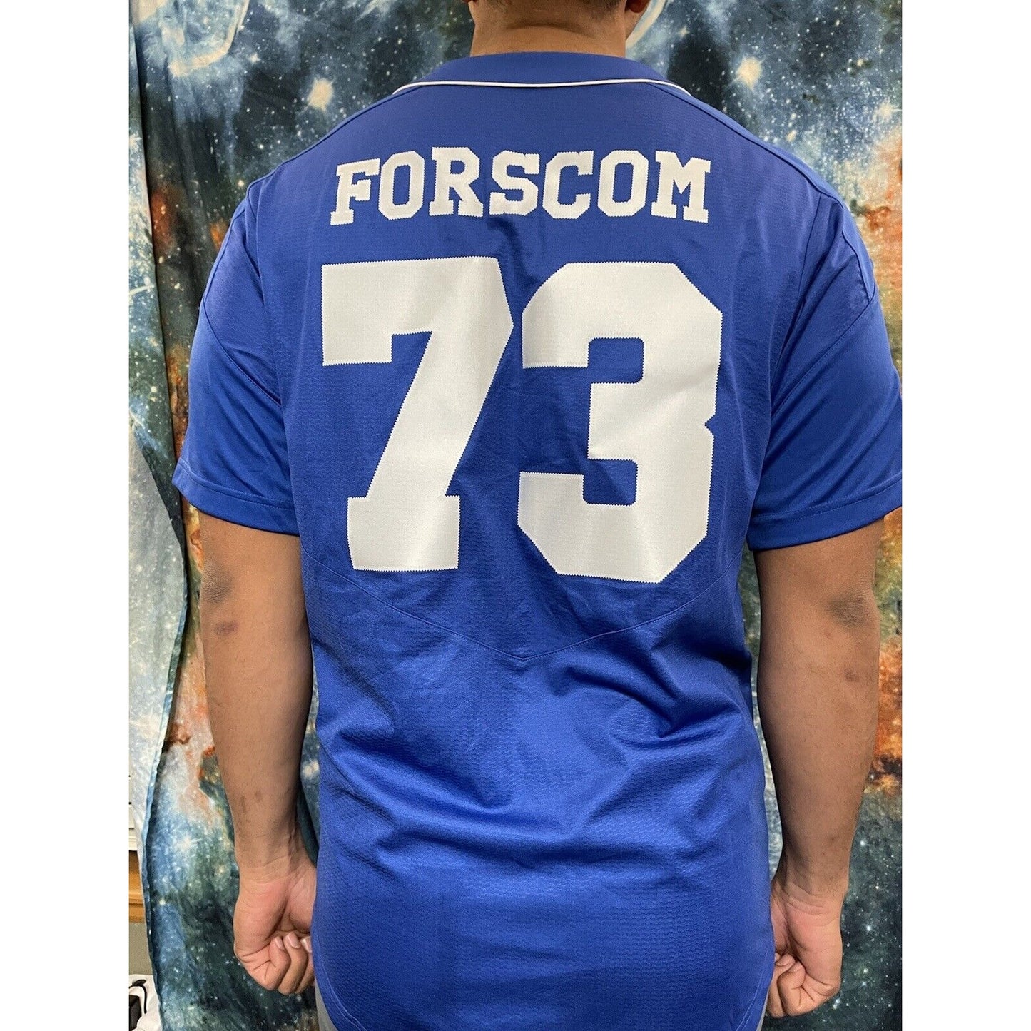 Nike Royal Blue Baseball Jersey Large Army Forscom