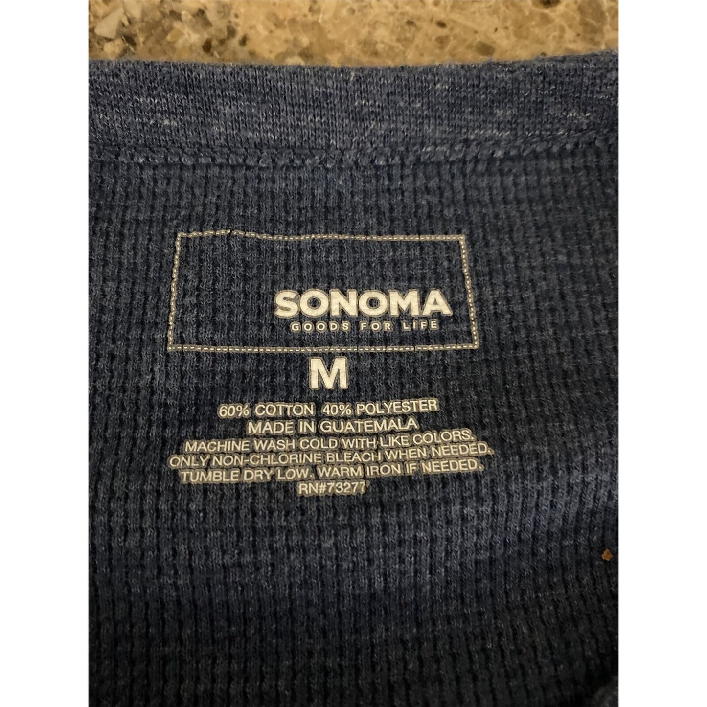 Sonoma Men’s Medium Midnight Blue Cotton-Blend Long Sleeves Pullover Sweater