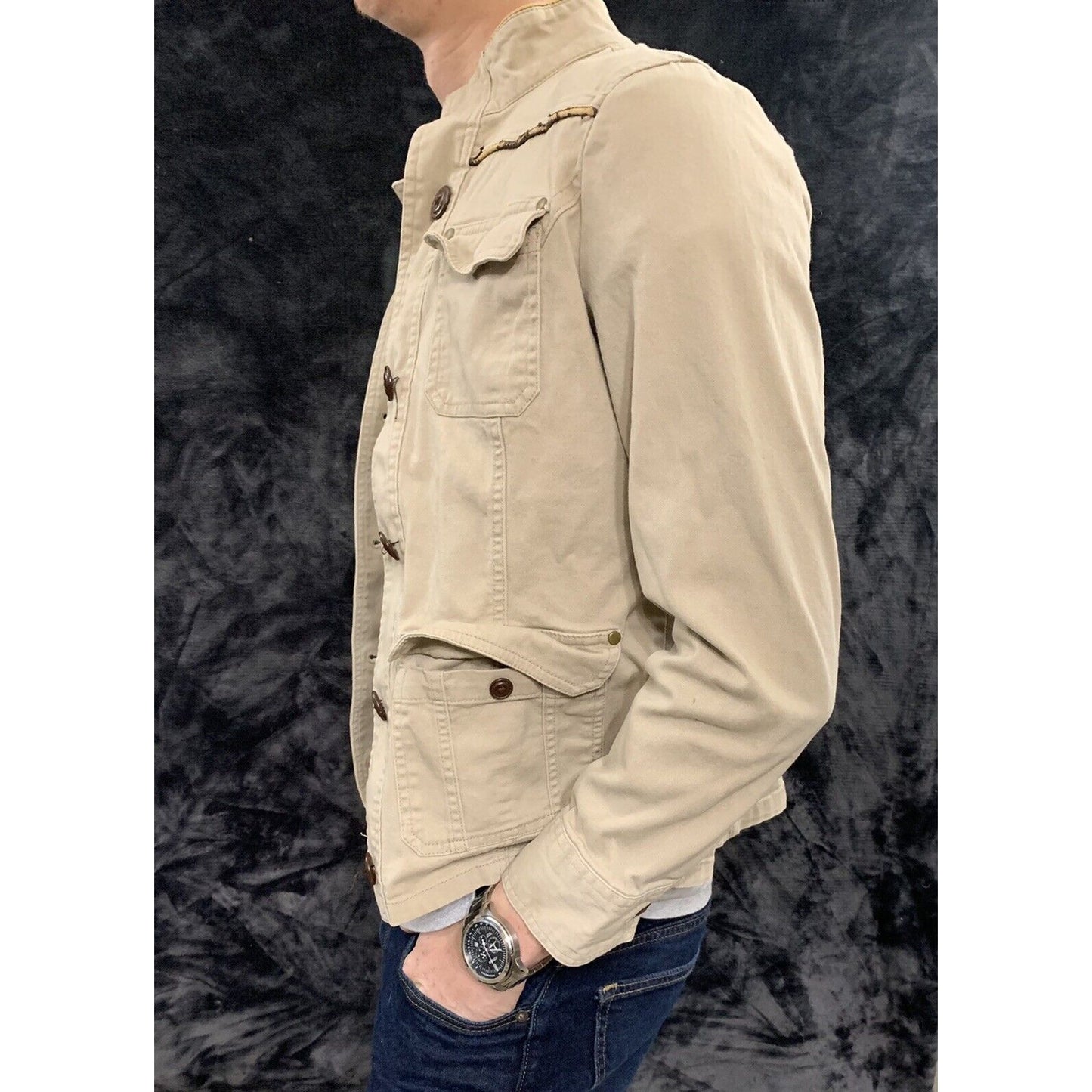 Croft & Barrow Men’s Small Beige Light Brown Rugged Button-down Jacket