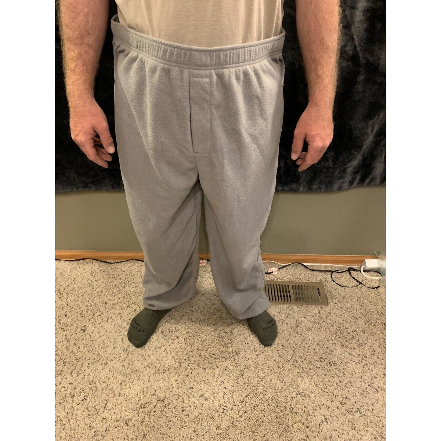 Croft & Barrow Gray Fleece Sleep Lounge Pajama PJ Pants Men’s Size XL