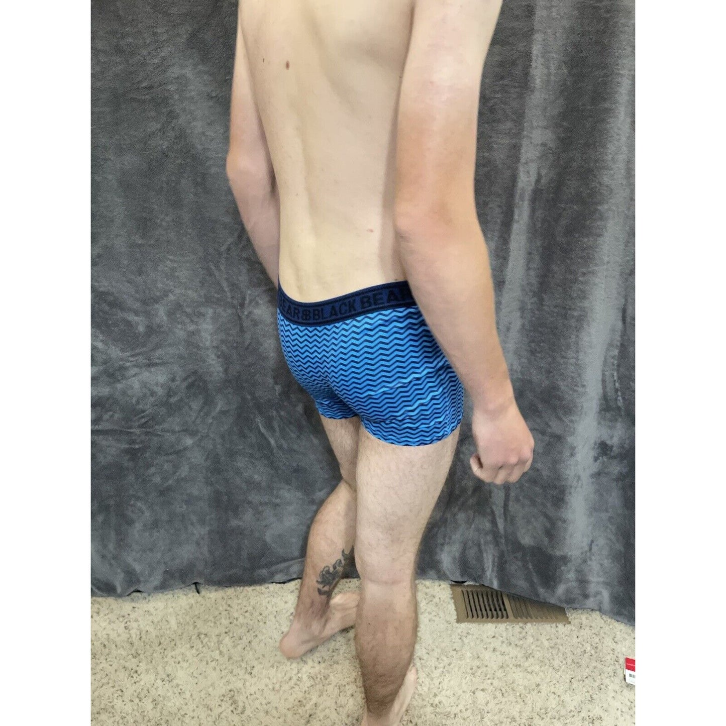 men's medium athletic trunk style black bear boxer brief Aqua And Blue Waves