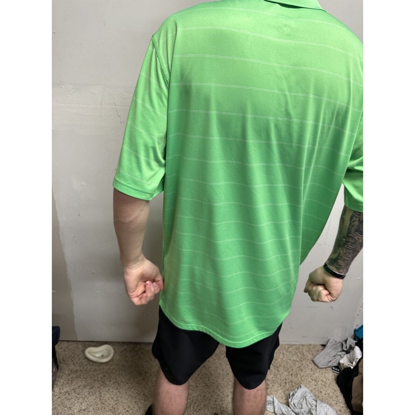 Men’s Lime Green Dri-fit Nike Polo Shirt Large