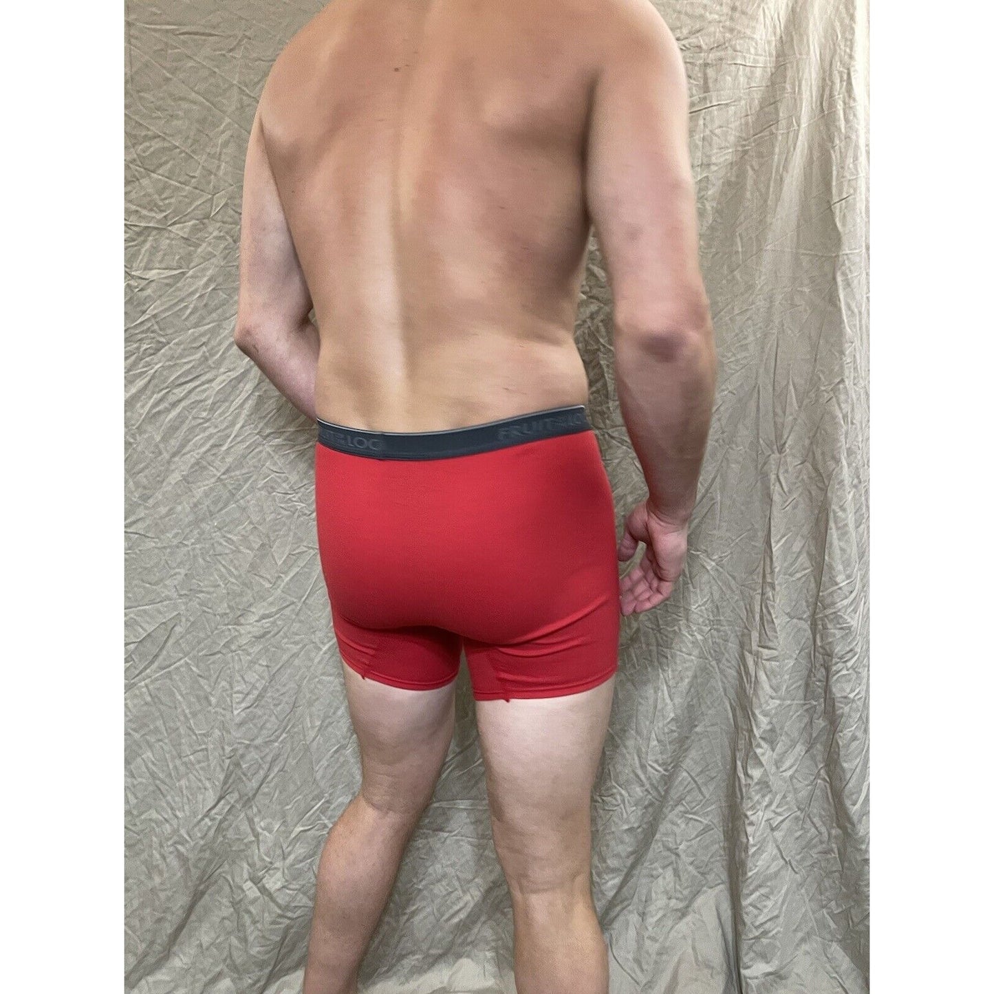 men's red fruit of the loom cotton boxer brief Small
