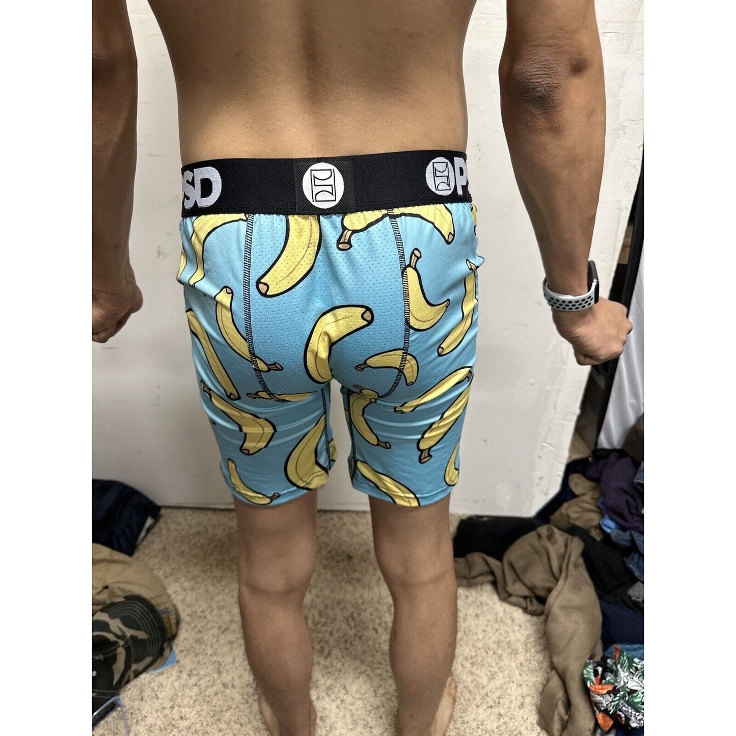 PSD Men's LARGE Boxer Brief Banana Blue Yellow Boxer Briefs NWOT