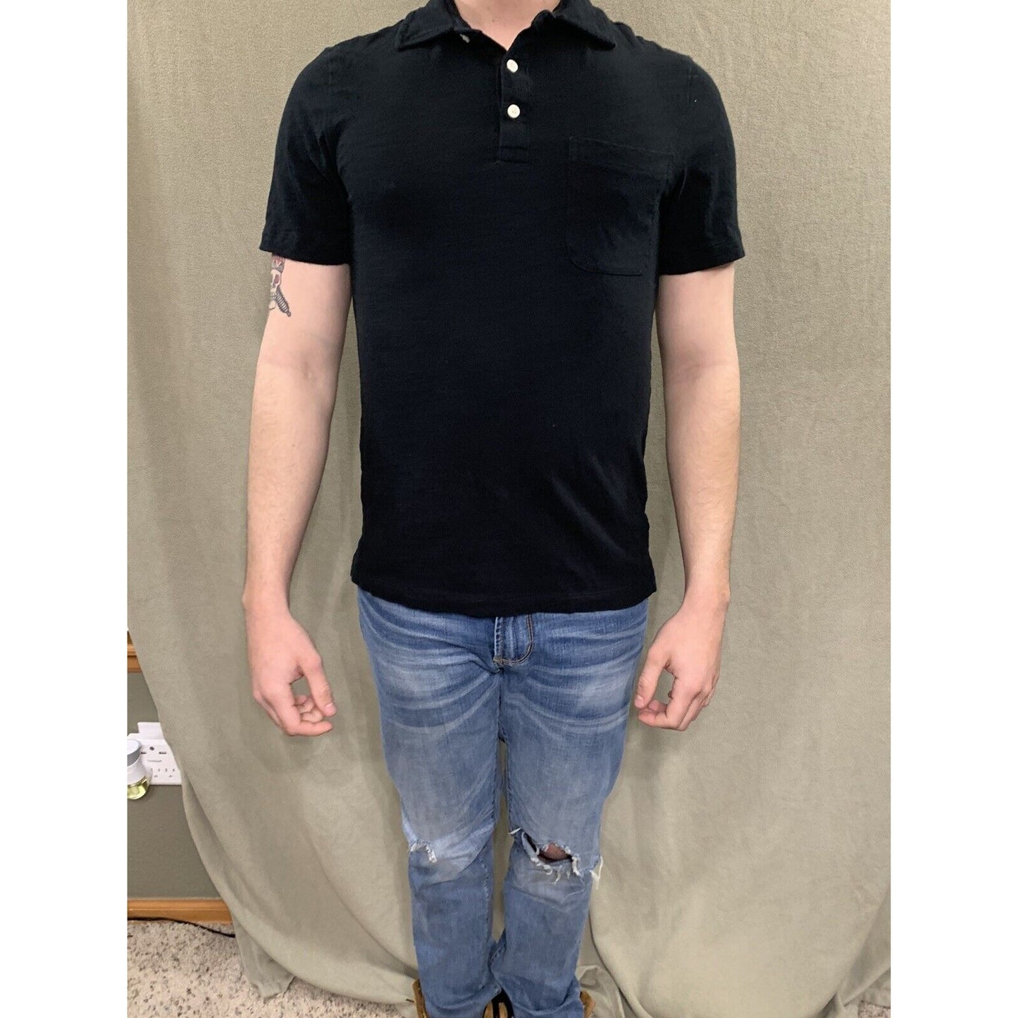GOODFELLOW & CO BLACK SHORT SLEEVE MEN'S POLO SIZE SMALL