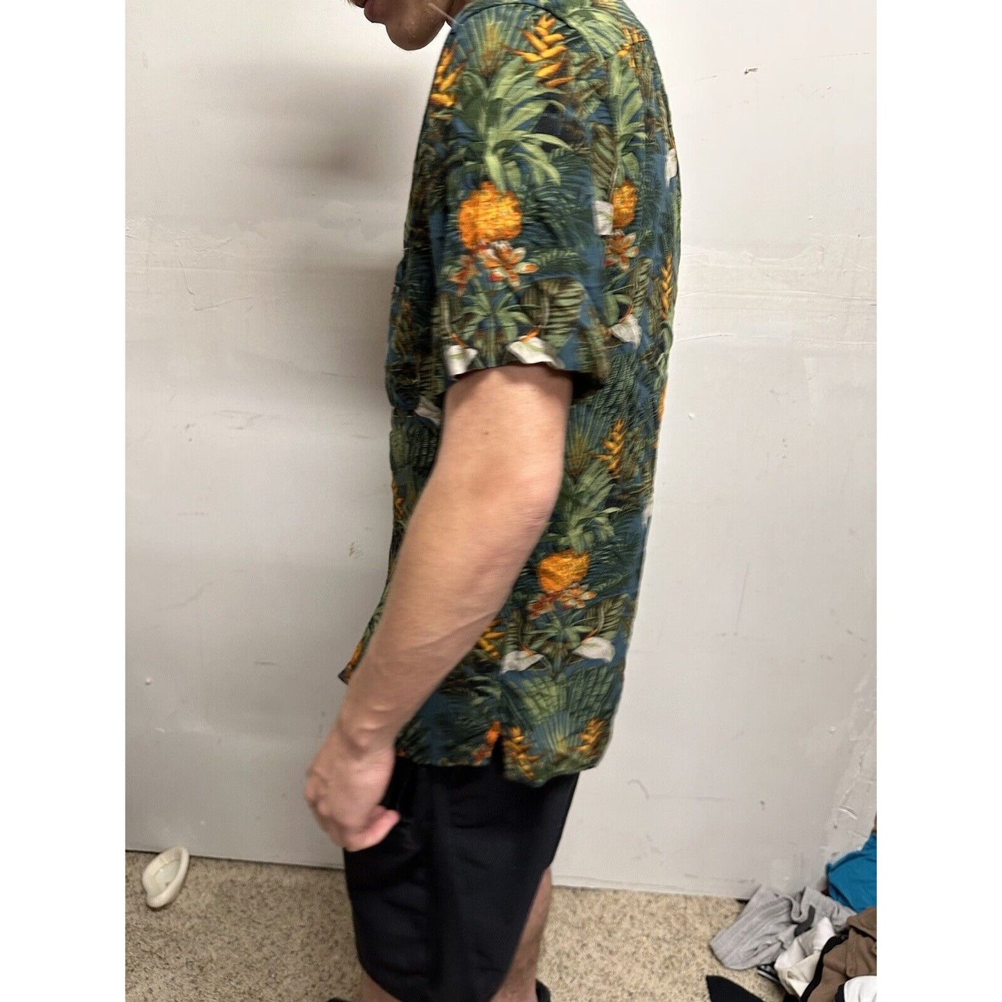 Men’s Medium Goodfellow Tropical Hawaiian Shirt Button Up Short Sleeve