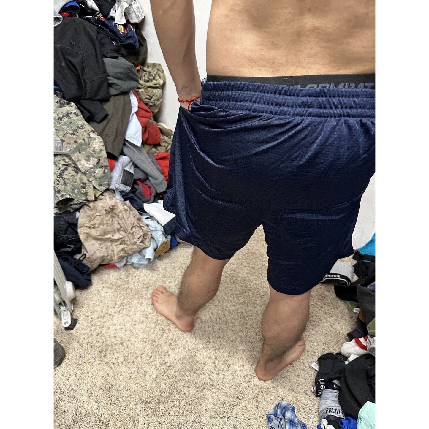 Men’s Dark Blue Starter Large Athletic Shorts With Pockets