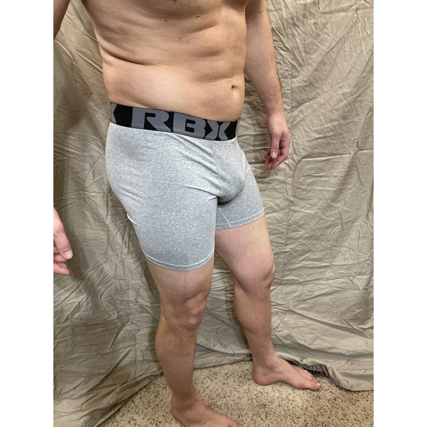 Men's RBX active gray compression shorts new and never worn Large