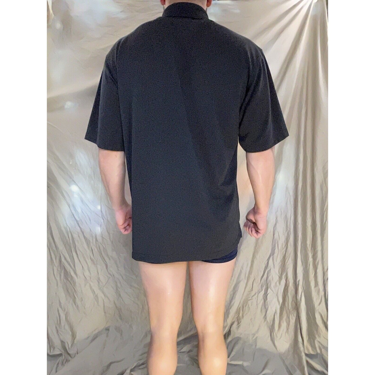 men's black polo large port authority SAMC army