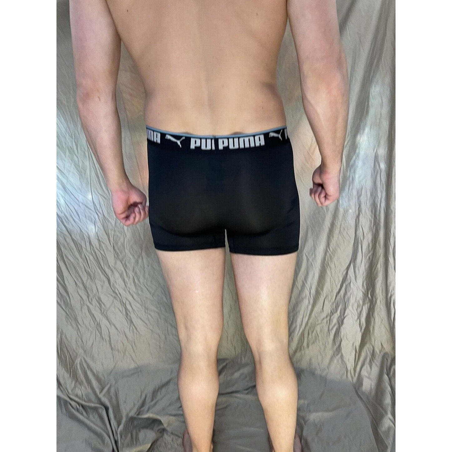 men's puma black small compression shorts
