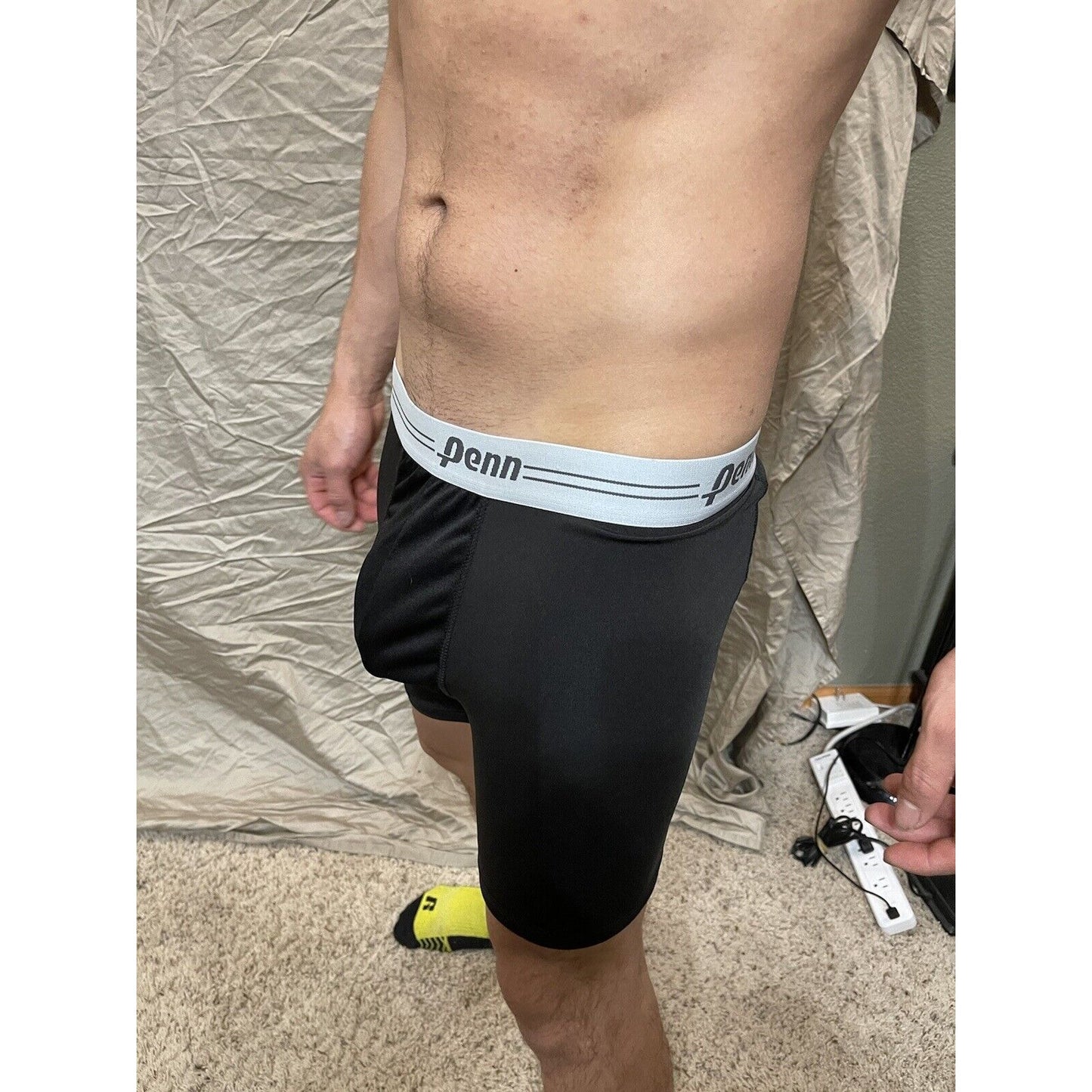 men's black penn medium compression boxer shorts