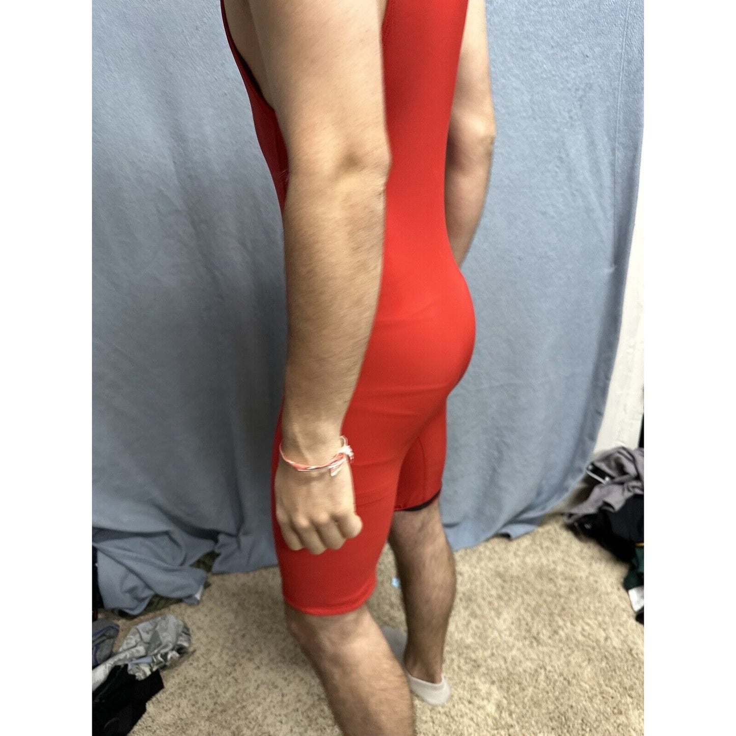 Men’s Red Alleson Athletics Large Red Wrestling Singlet