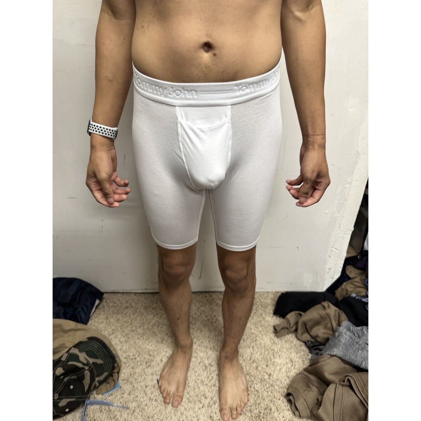 Men’s TJ Small Cotton Basics 5% Cotton White Boxer Briefs