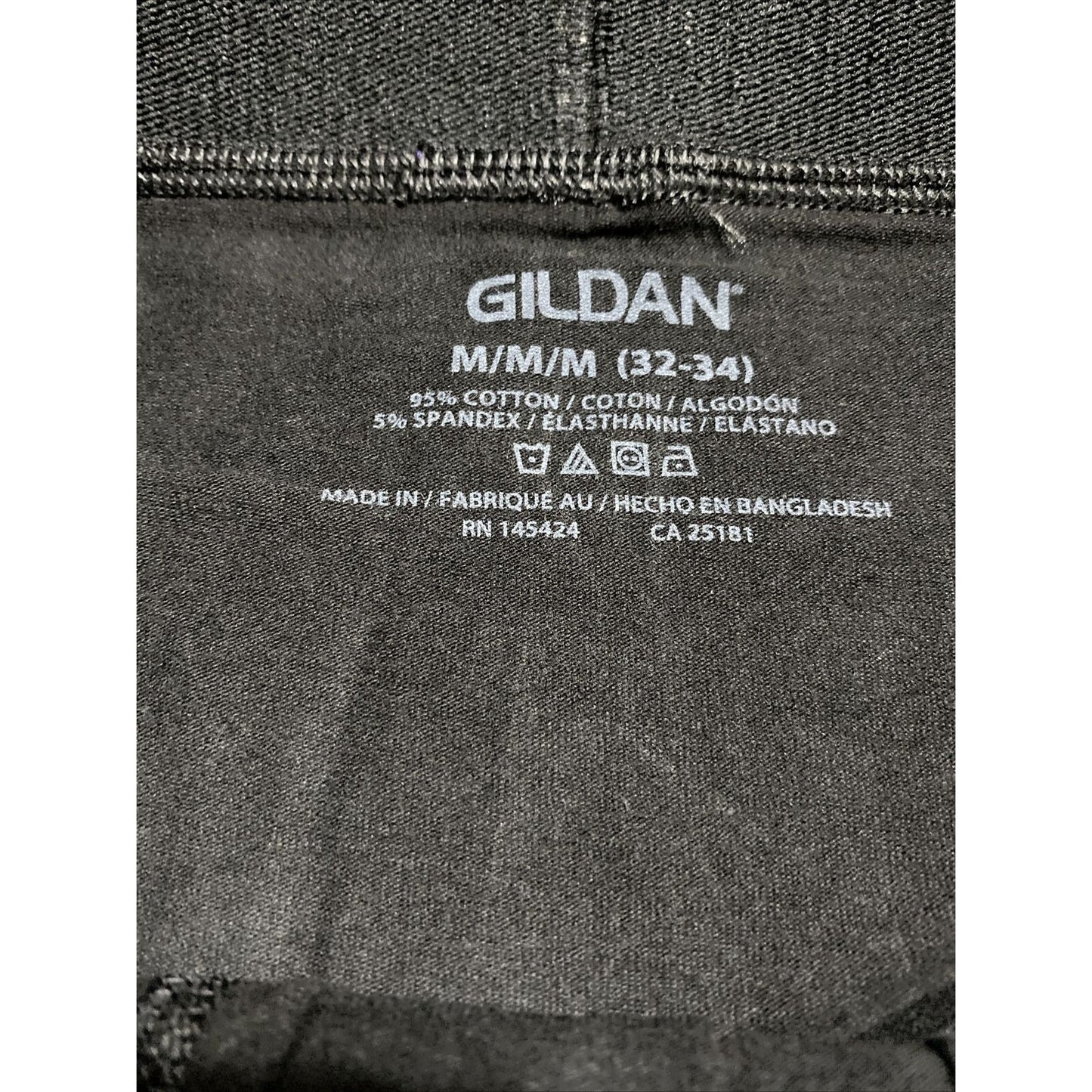 Gildan Men’s Medium (32-34) Black Cotton-spandex Boxer Briefs Underwear