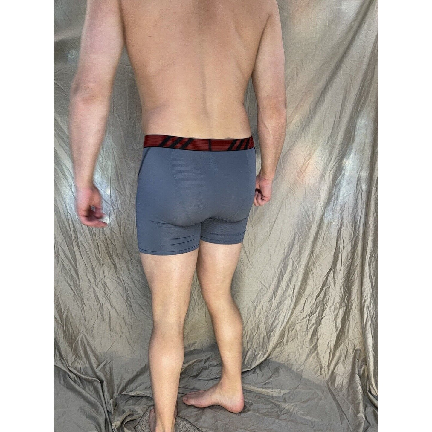 men's Gray With Red Band adidas aeroready black compression boxer briefs medium