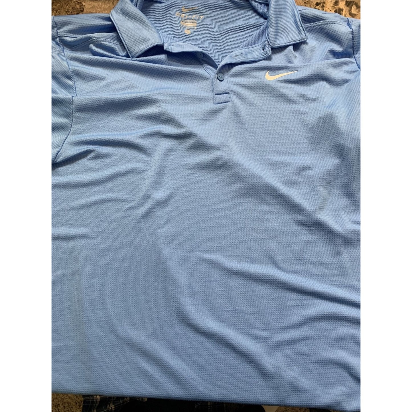 Nike Mens Large Golf Polo Blue Short Sleeve Shirt Dri Fit
