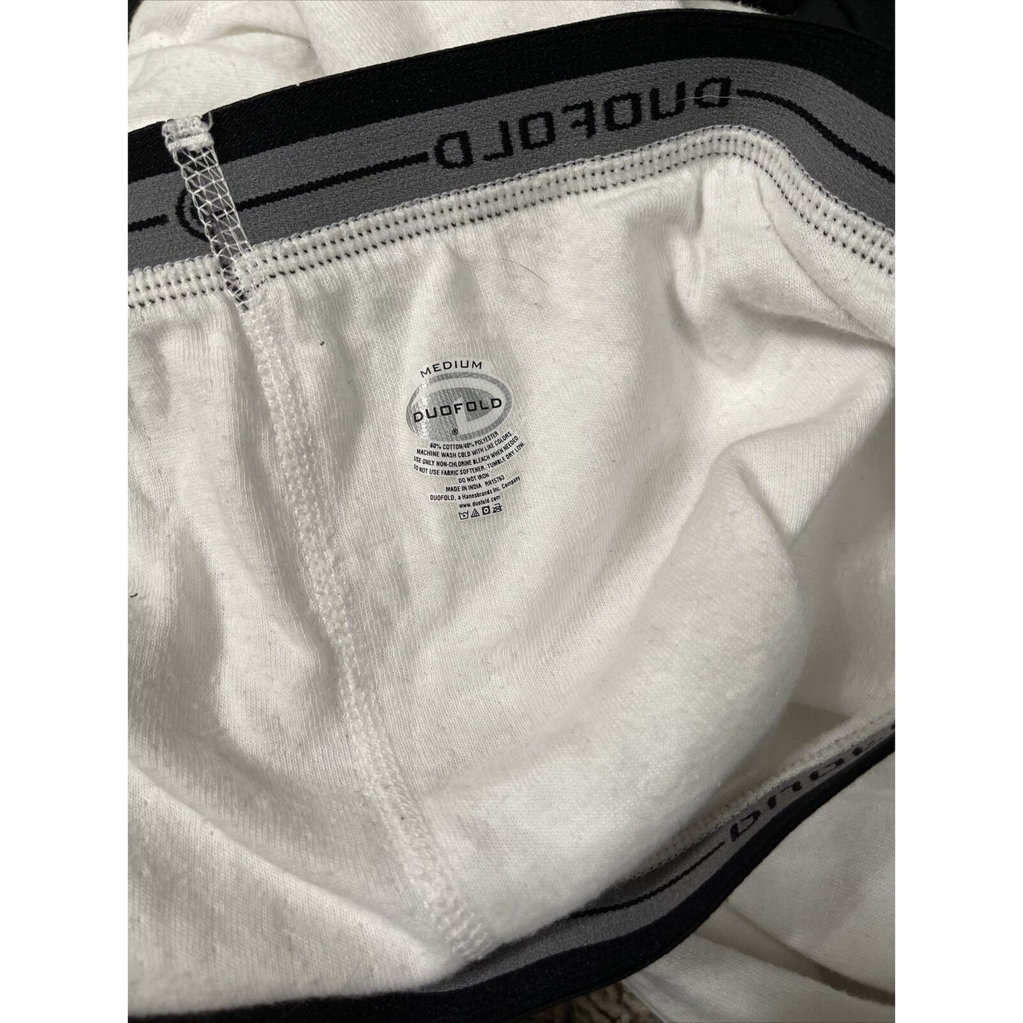 Duofold Men's Base Weight First Layer Bottom, White, Large Thermals Pants
