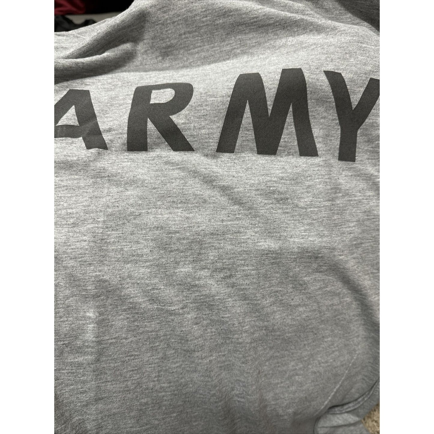 GENUINE US ARMY Military PT PHYSICAL FITNESS GRAY LONG SLEEVE T SHIRT Small