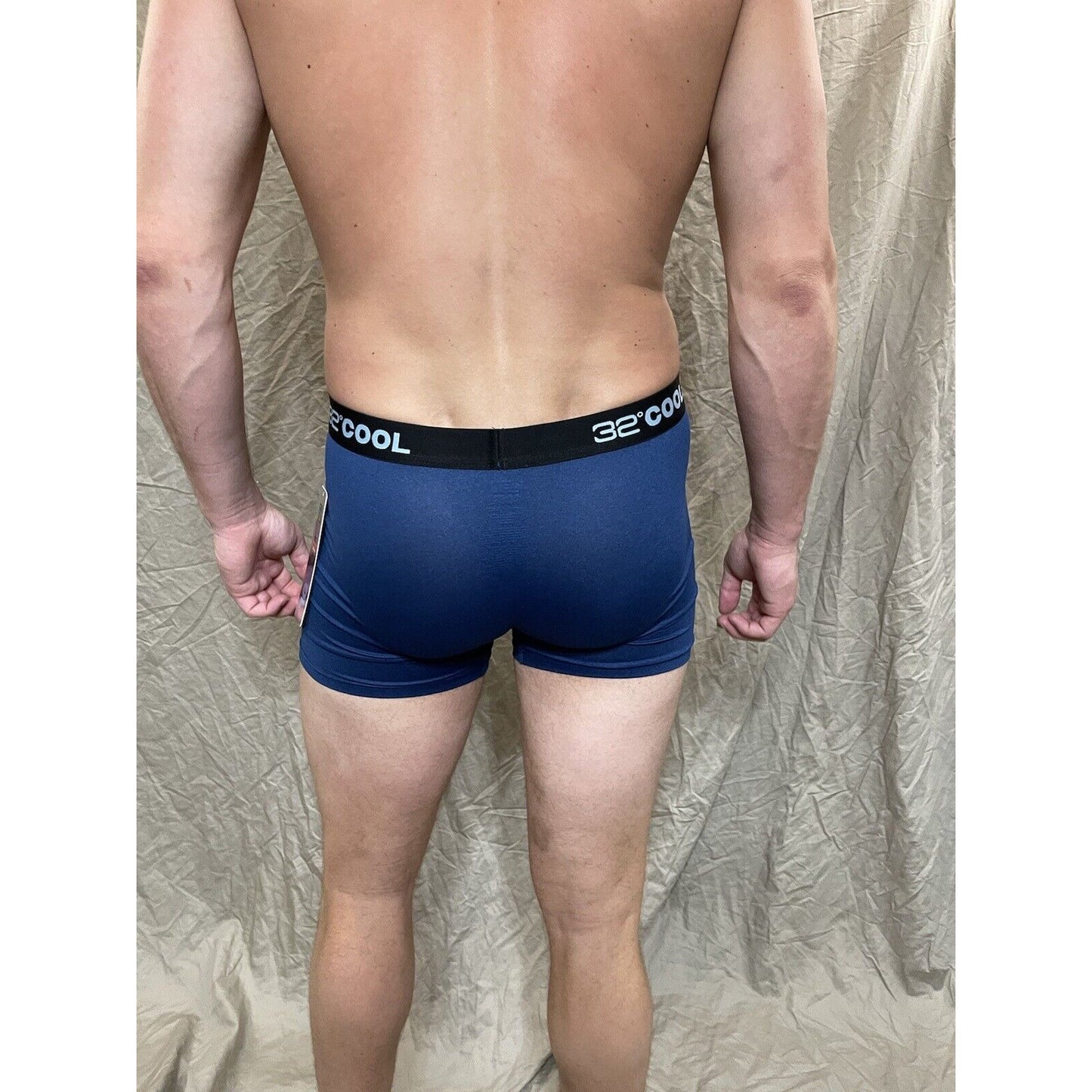 men's 32 degree cool ht royal blue 7% spandex boxer briefs small