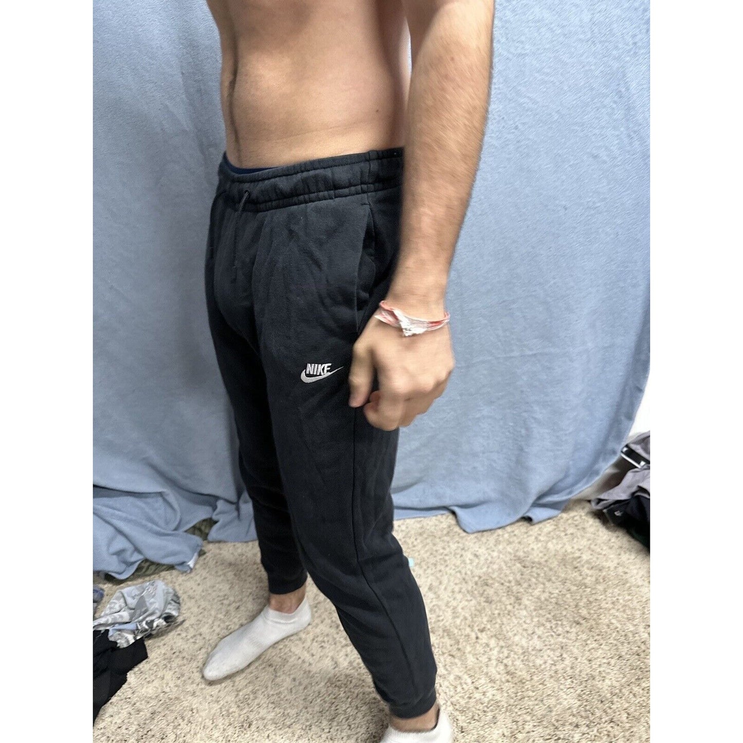 Men’s Small Nike Black Cotton Poly Sweat Pants With Pockets