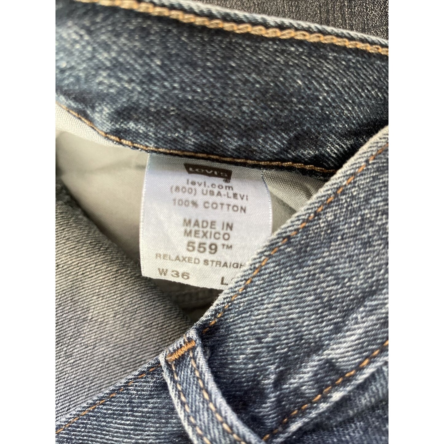 Levi's 559 Men's Blue Jeans Relaxed Fit Straight Size 36 X 32 Denim Fast Ship