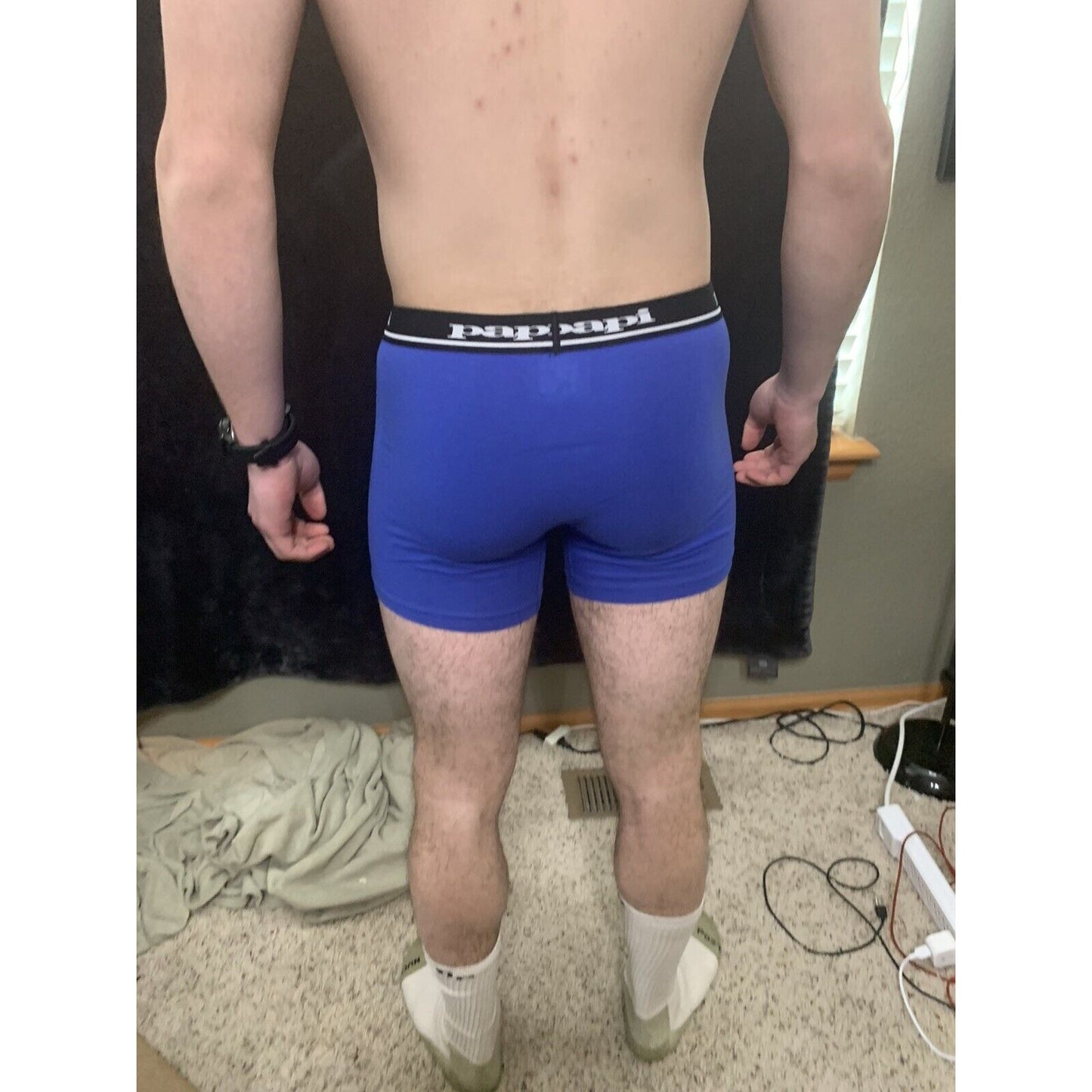 Men’s Papi Medium Boxer Briefs Royal Blue 5% Spandex