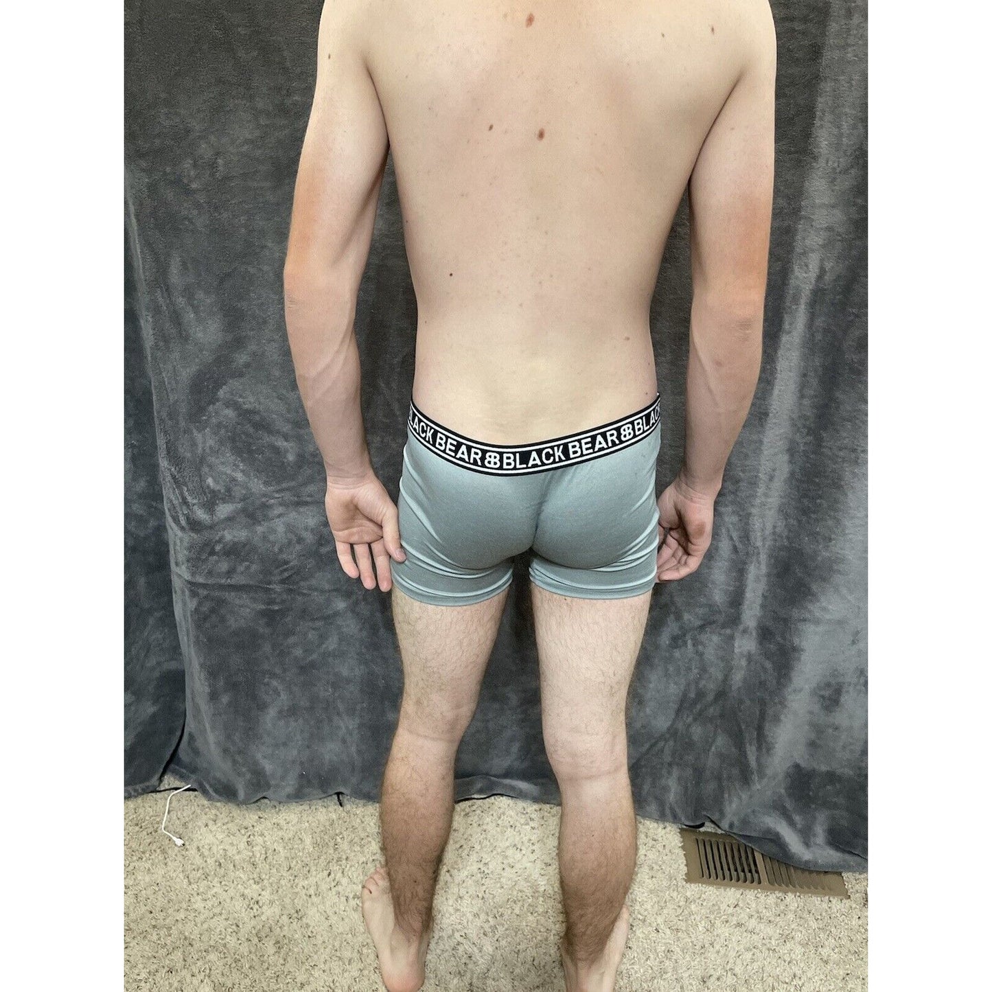 men's medium athletic trunk style black bear boxer brief Gray