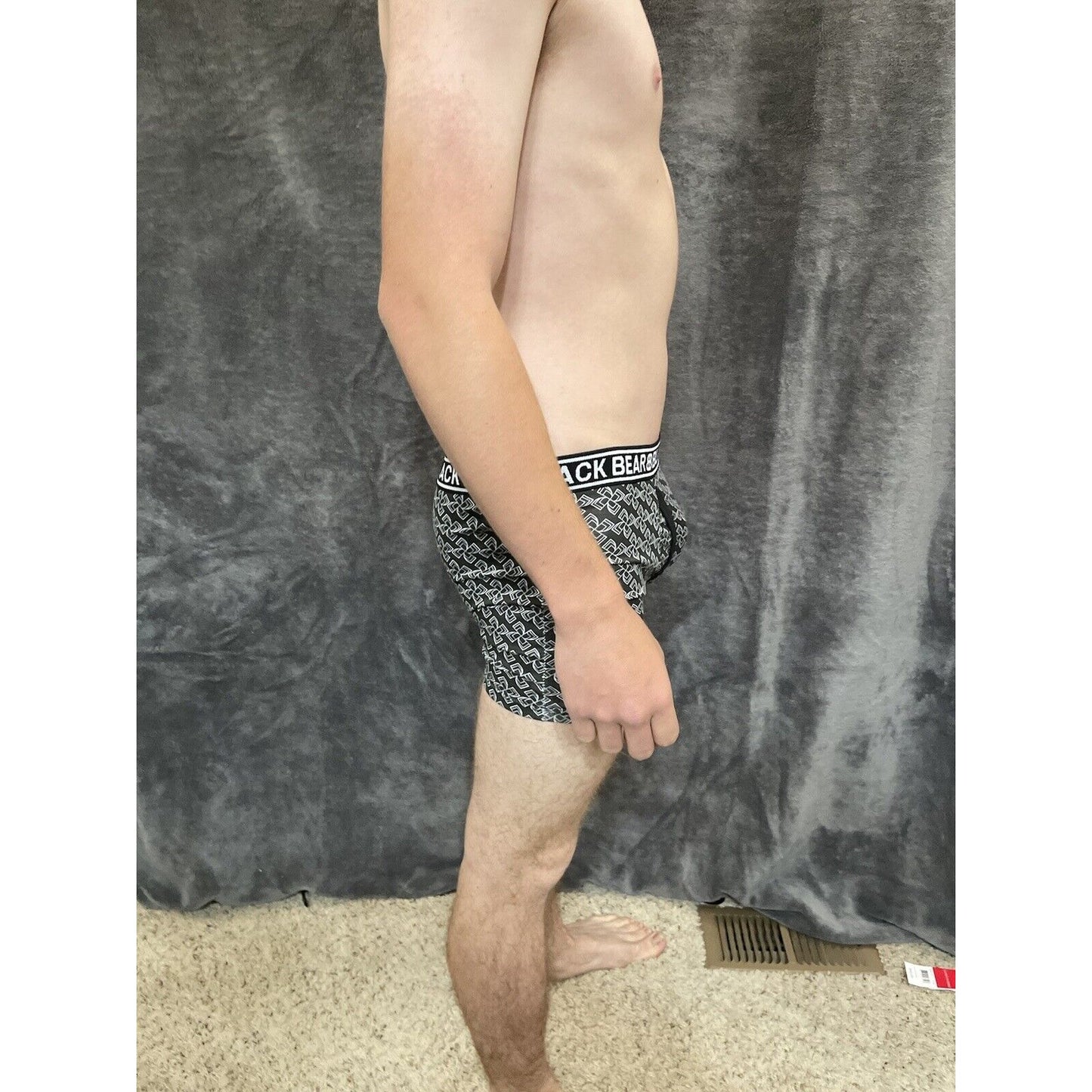men's medium athletic trunk style black bear boxer brief Gray And Black Fans