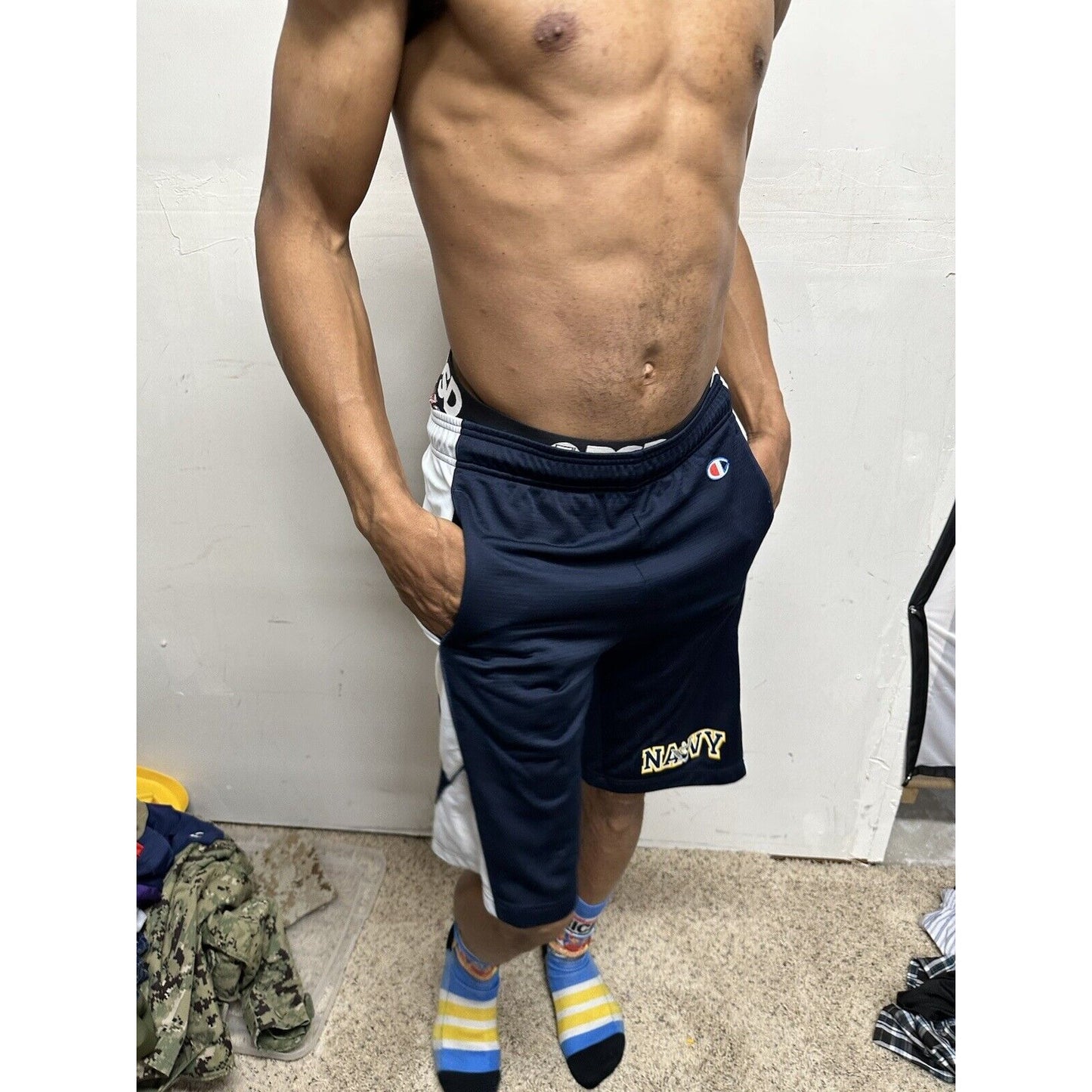 Men’s Blue Champion Navy Medium Athletic Shorts With Pockets