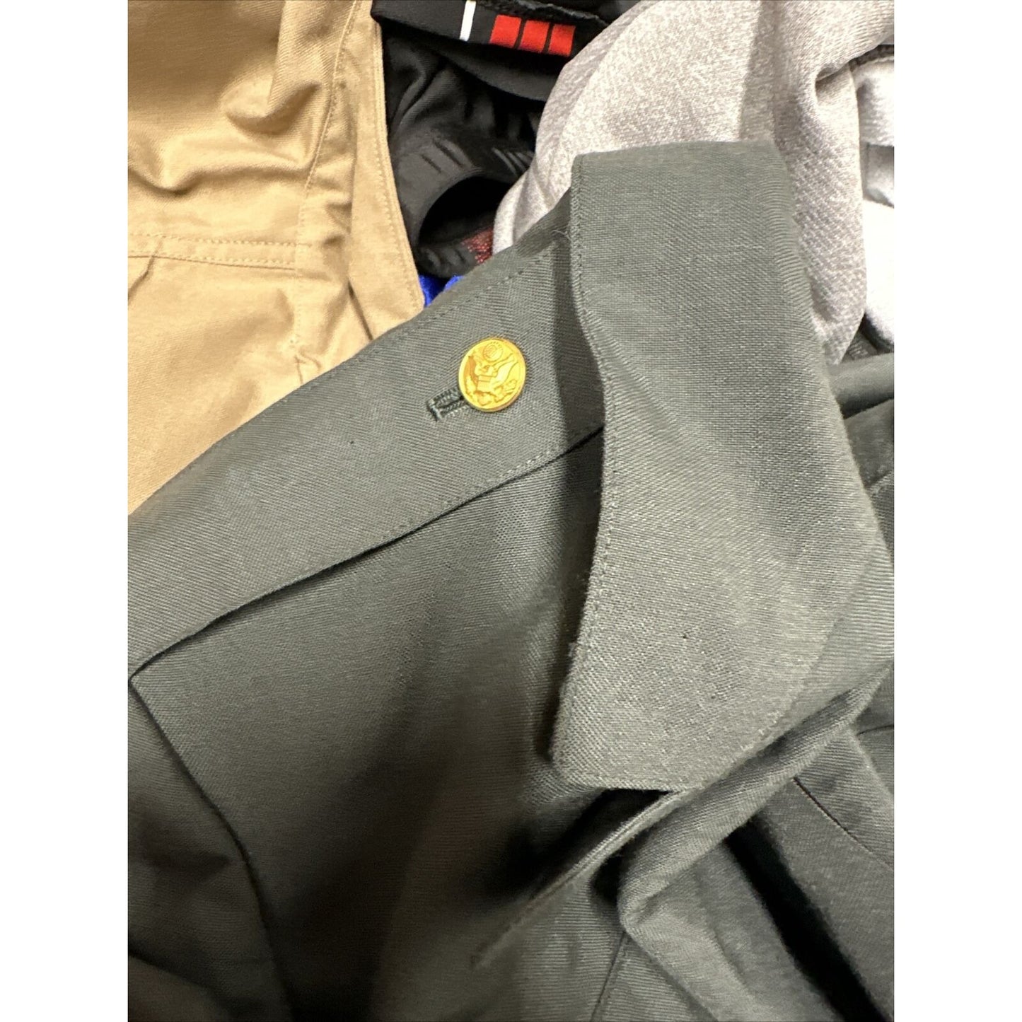 Men’s US Army Coat Jacket Uniform Top Service Dress Green 37R