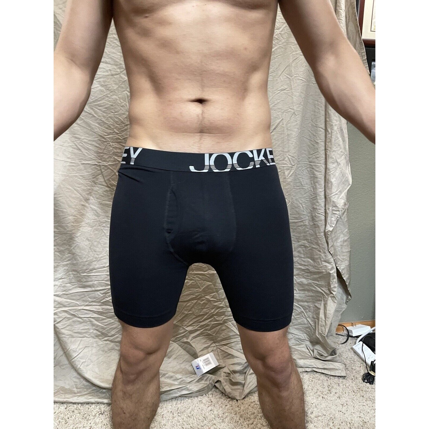 Men's black Jockey medium boxer briefs cotton spandex