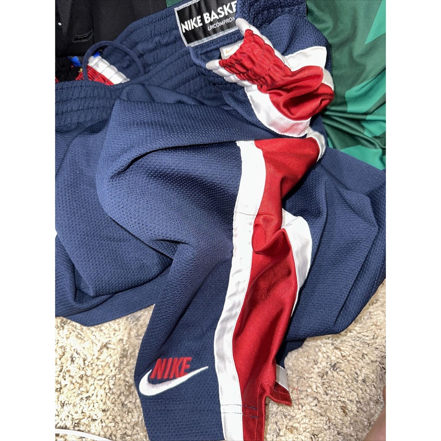 Men’s Red White And Blue Nike Basketball XL No Pockets Athletic Shorts