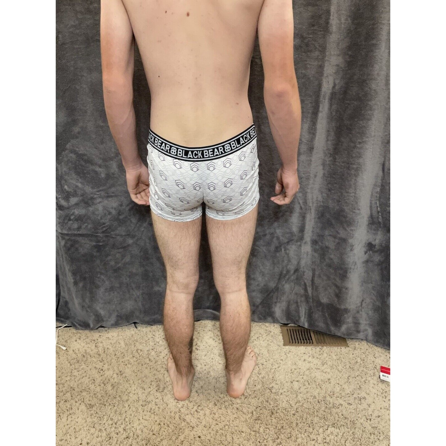 men's medium athletic trunk style black bear boxer brief White With Polygons