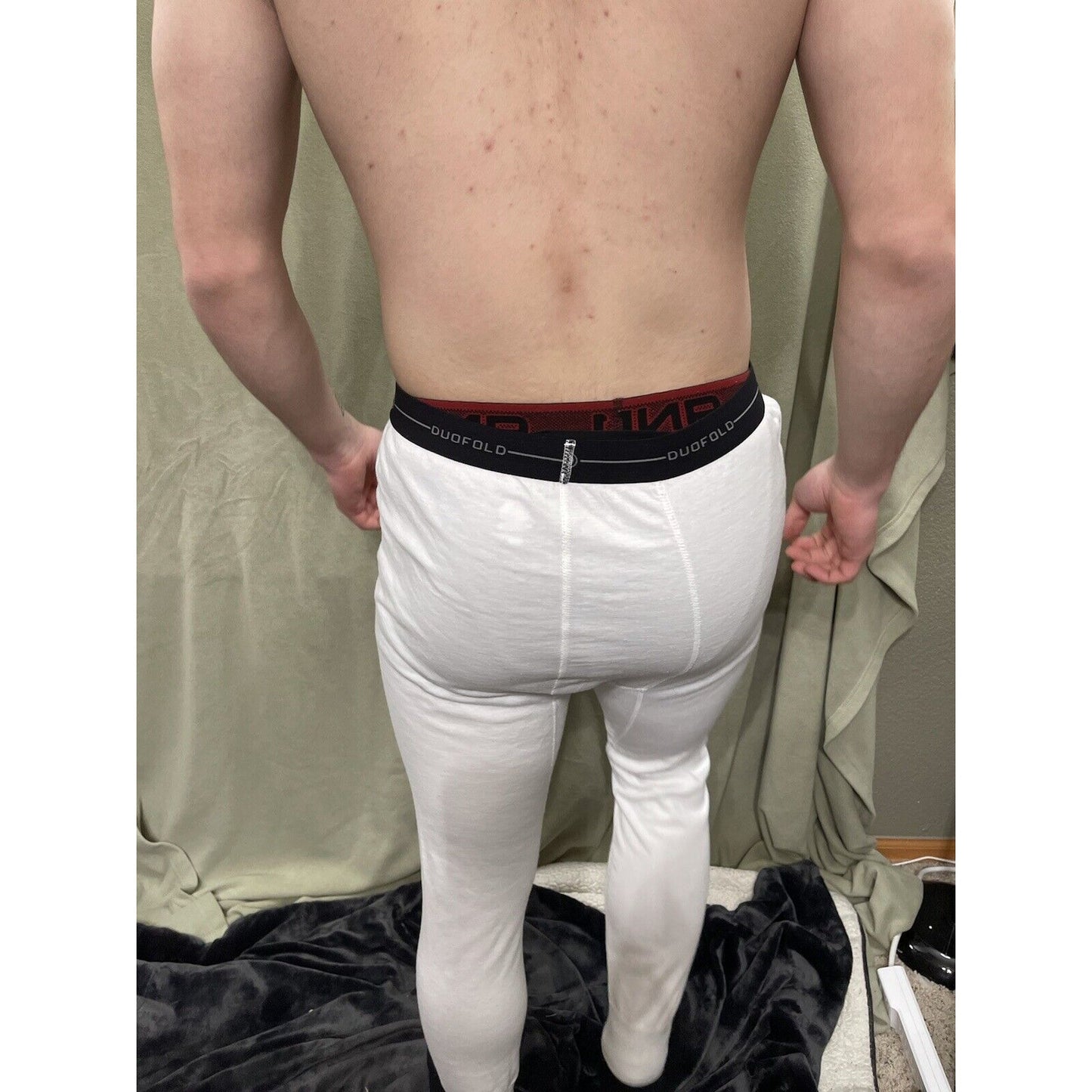 Duofold Men's Base Weight First Layer Bottom, White, Large Thermals Pants