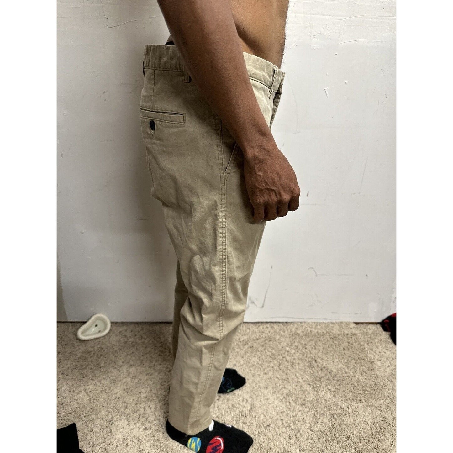 Men’s Khaki 34 H&M Skinny Fit Stretch Pants
