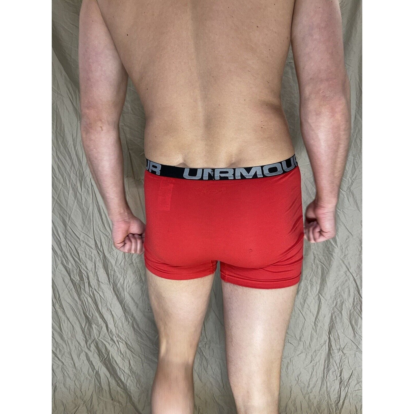 youth XL Red under armour fitted heat gear boxer briefs