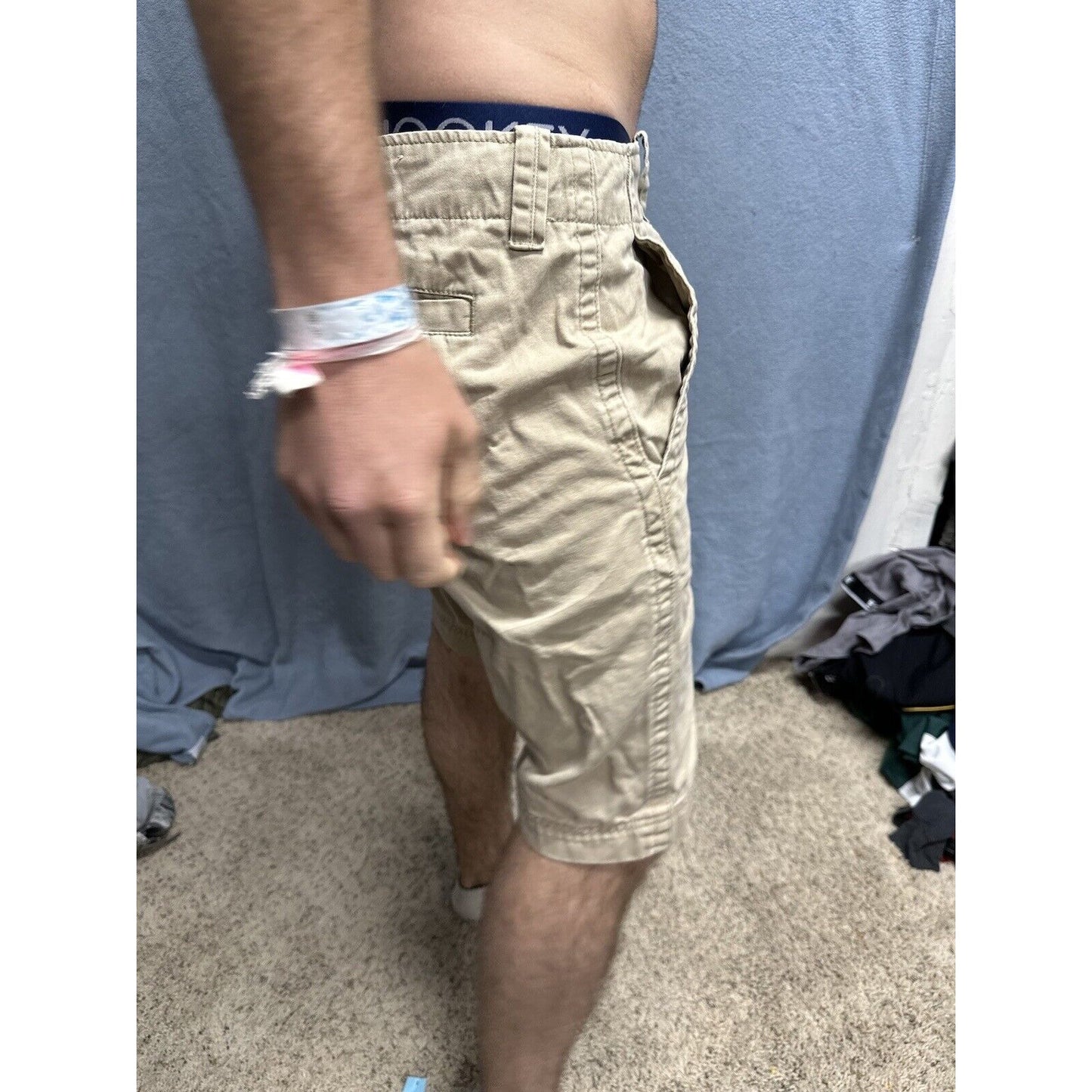 Men’s Khaki Gap Rugged Short Flat Front Shorts Size 36