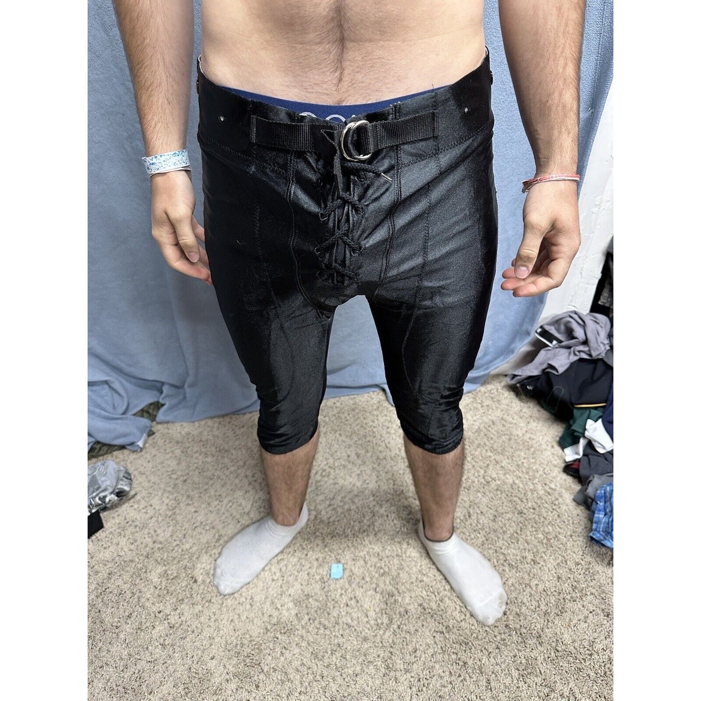 Men’s Black XL 34-36 Polyester Football Pants