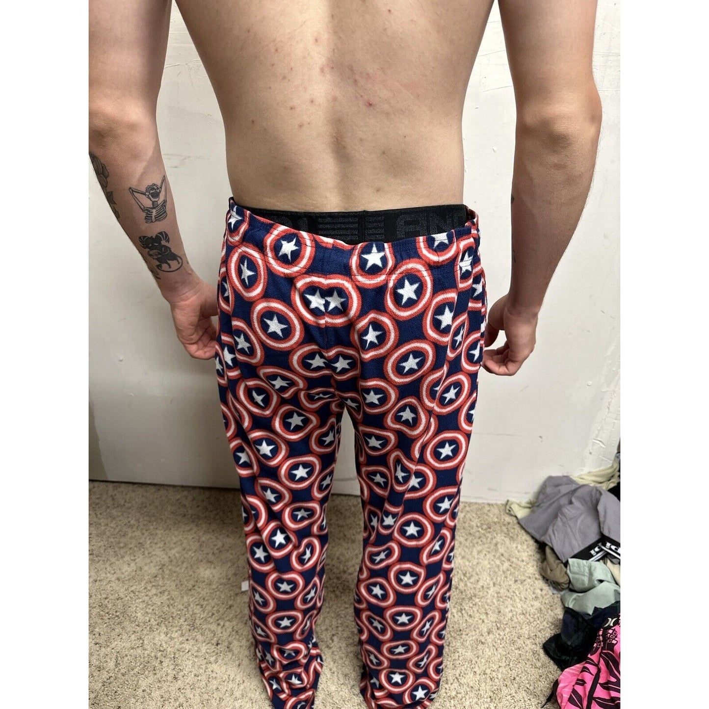 Men’s Marvel Captain America xL Flannel Lounge Wear Pajama Pants