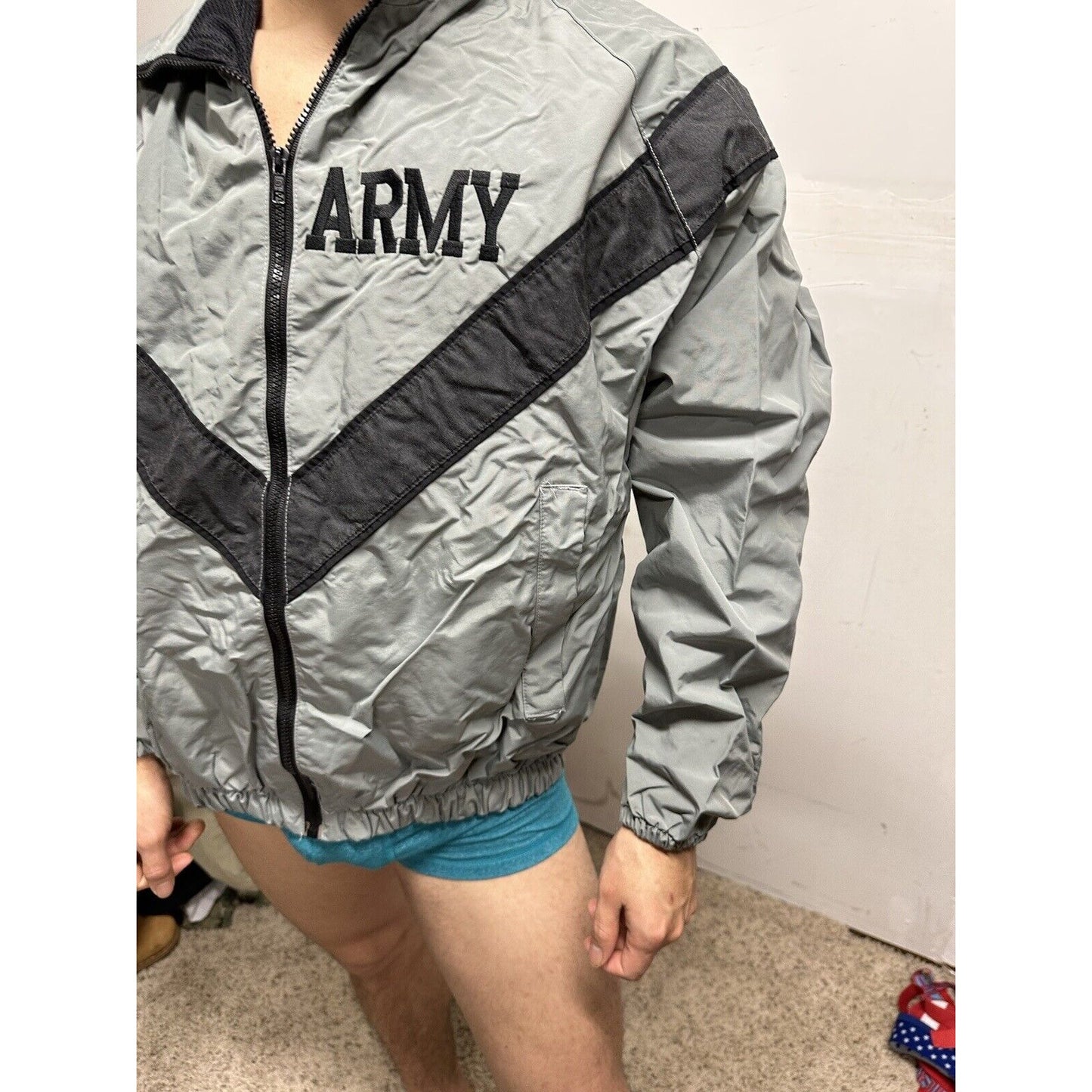 Men’s Army Pt Gray Jacket Small Long Uniform Top