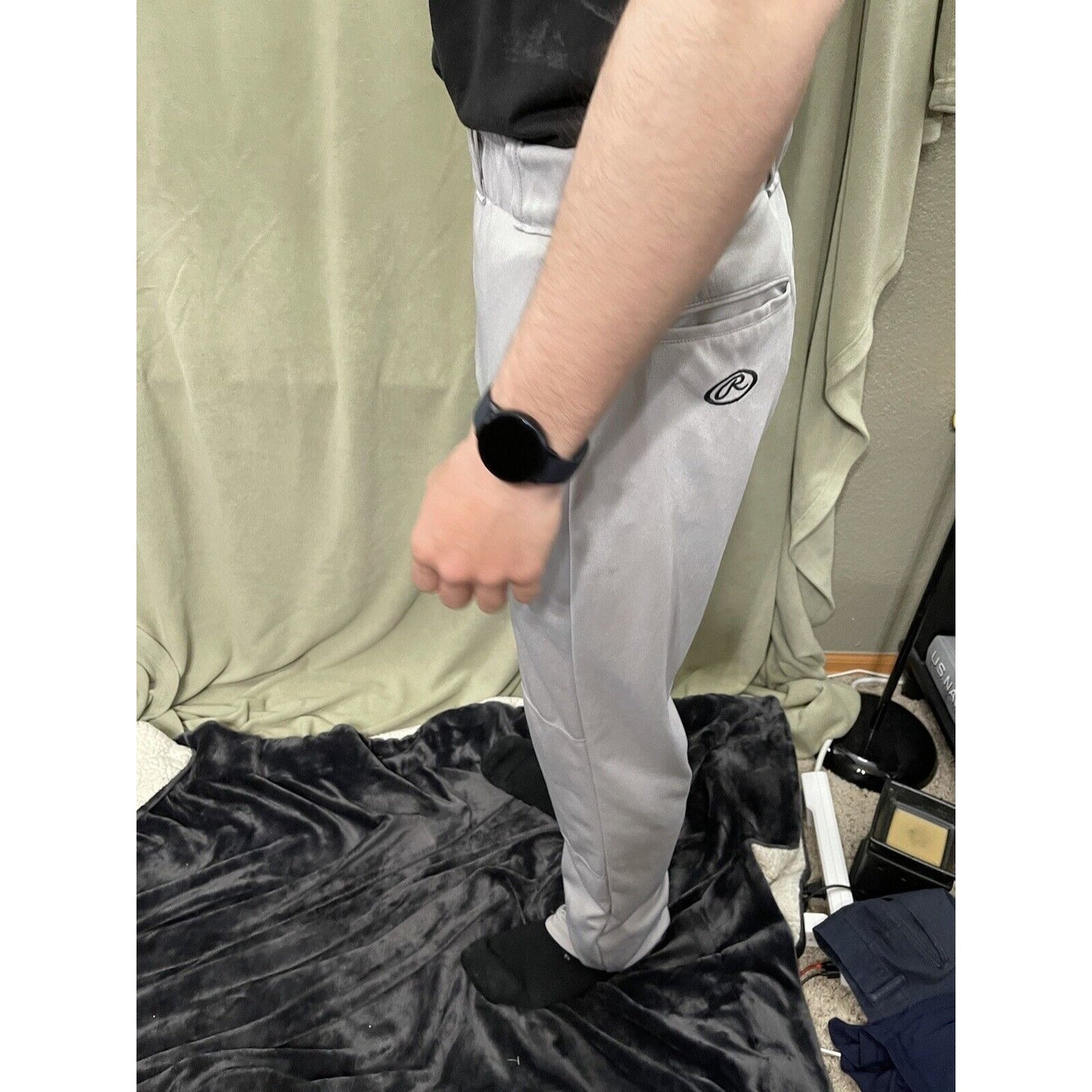 Rawlings Men's Semi-Relaxed Baseball Pants SZ Medium Grey
