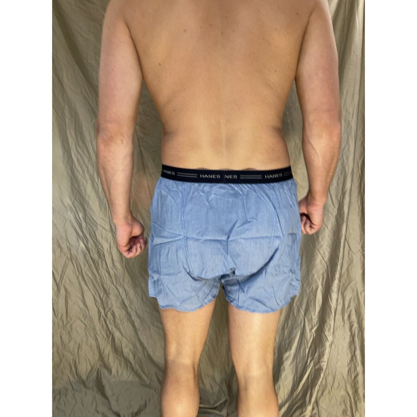 men's large hanes confort flex blue boxer shorts