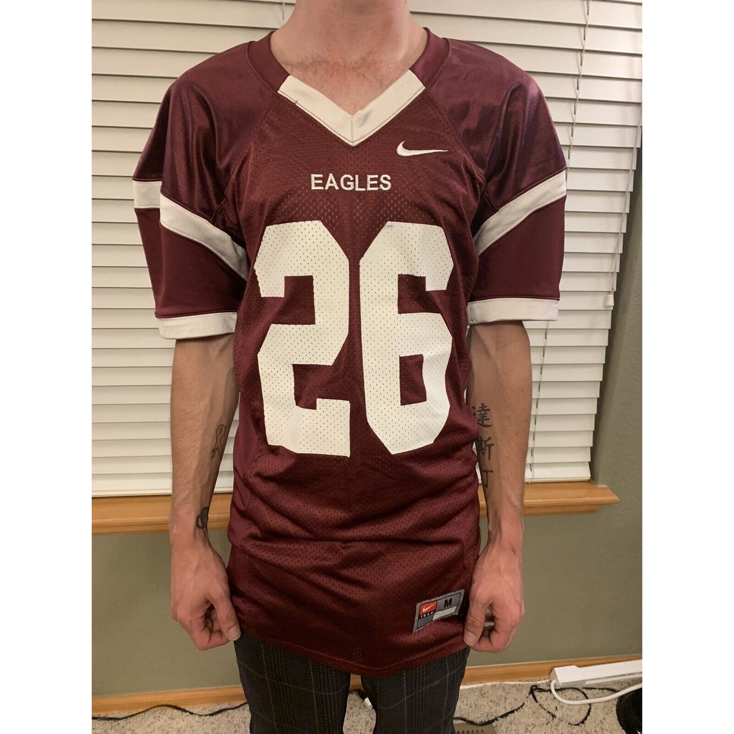 Nike Eagles Maroon Football Game Jersey Medium