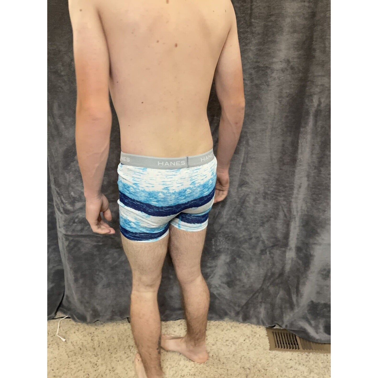 boy's XL hanes Aqua White And Blue boxer brief