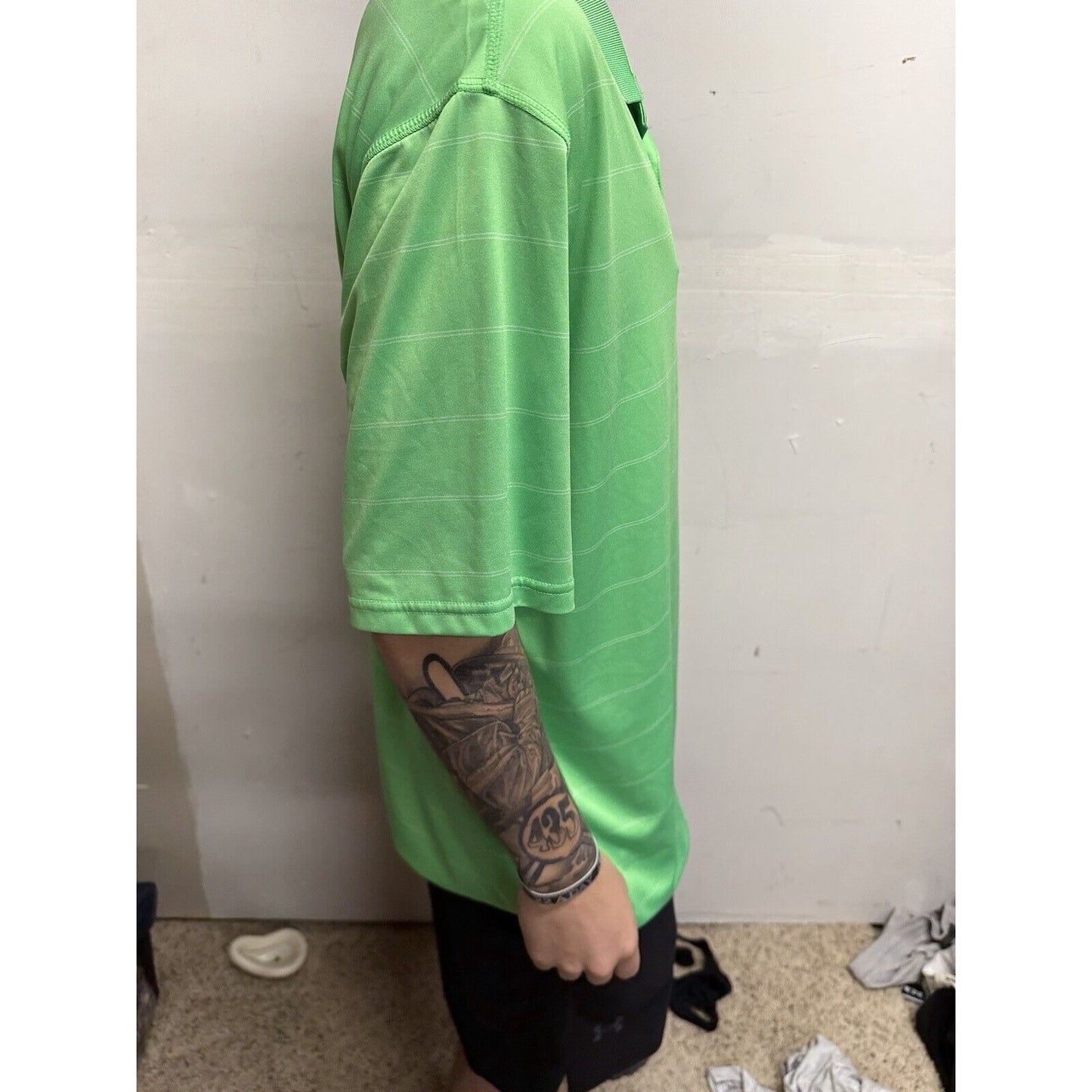 Men’s Lime Green Dri-fit Nike Polo Shirt Large