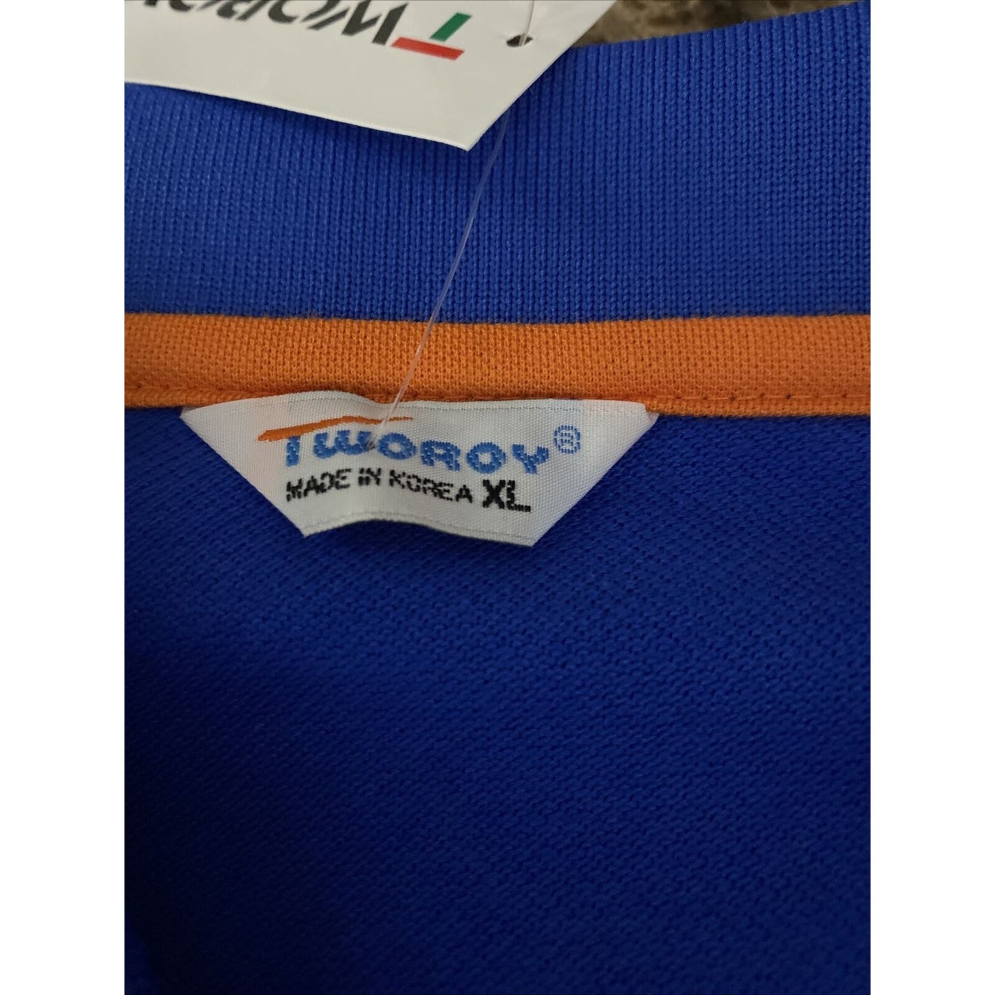Tworoy Korea Men’s XL (Asian Size) Royal Blue Cotton Long Sleeves Polo Shirt NWT