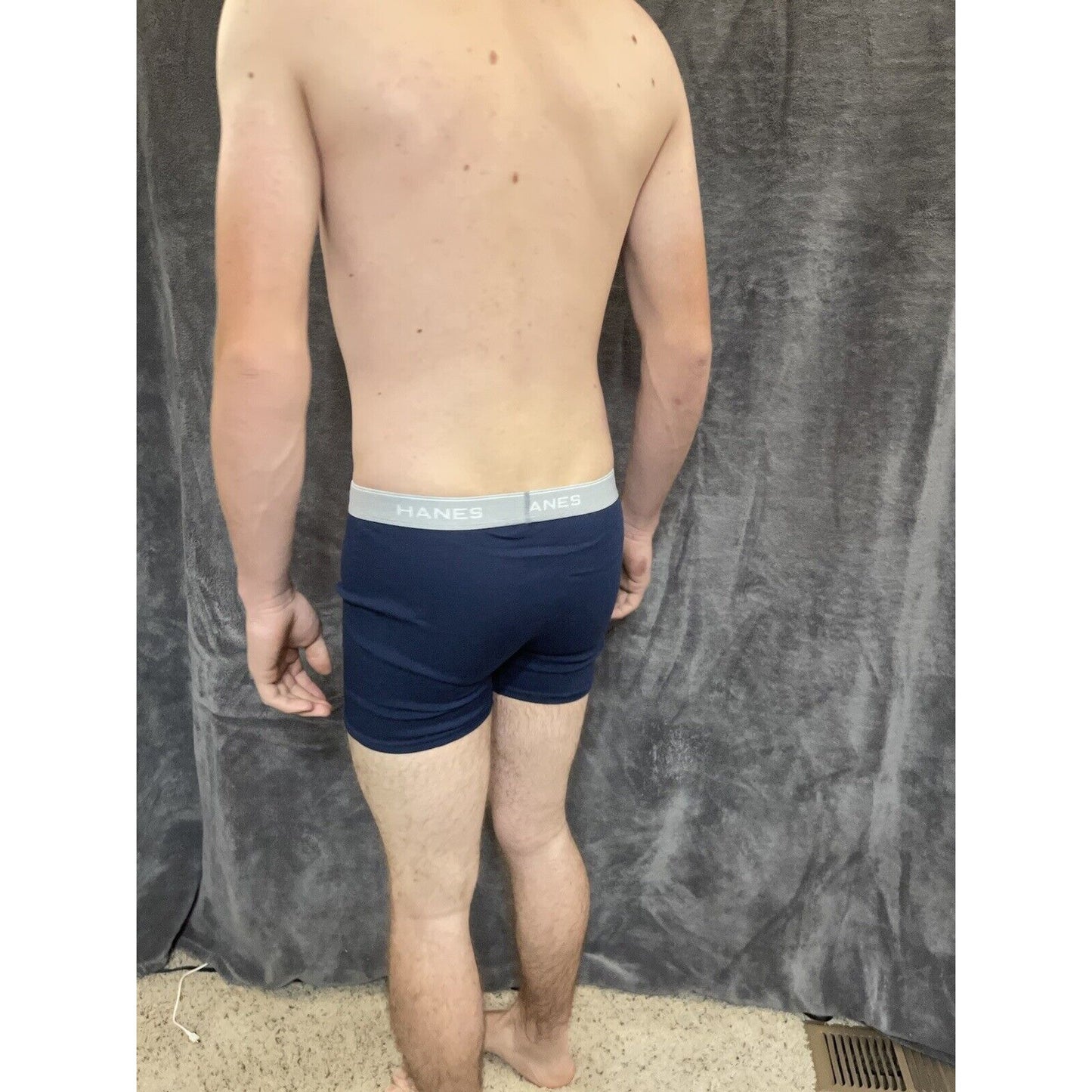 boy's Hanes youth XL Dark Blue With Yellow boxer brief